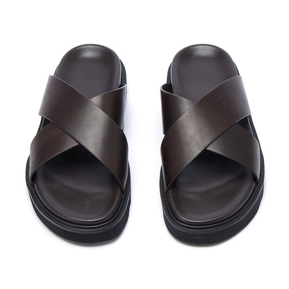 Kapcie z krzyżowymi paskami dla mężczyzn