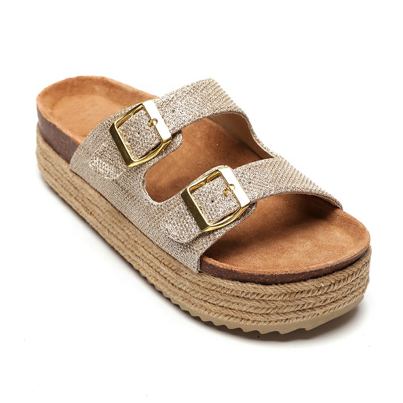 Sandały na platformie z podwójnym paskiem dla Kobiet